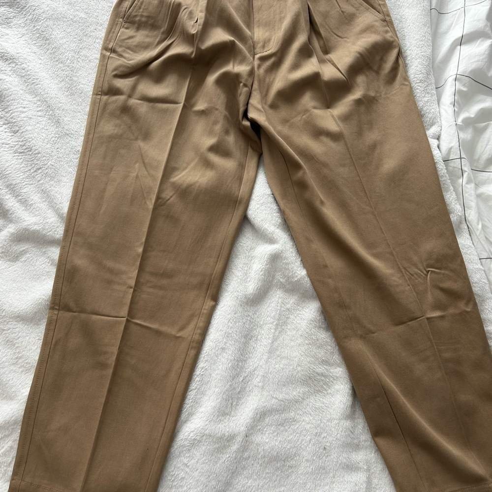 Everlane Tan Chinos Flat Front Cotton Blend